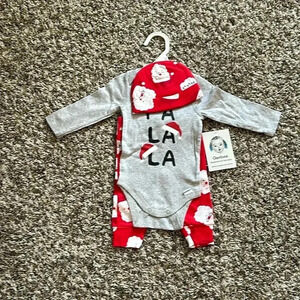 Gerber Baby 3 Pc Holiday FA LA LA Pants Set Size 0-3 Months NWT